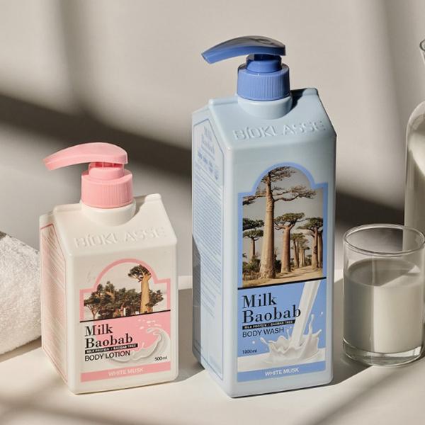 Milk Baobab Original Haar 2-teiliges Geschenkset, 1 koreanisches Haarpflegeset, Milk Baobab Körper 2-teiliges Geschenkset, 1 koreanisches Körperpflegeset