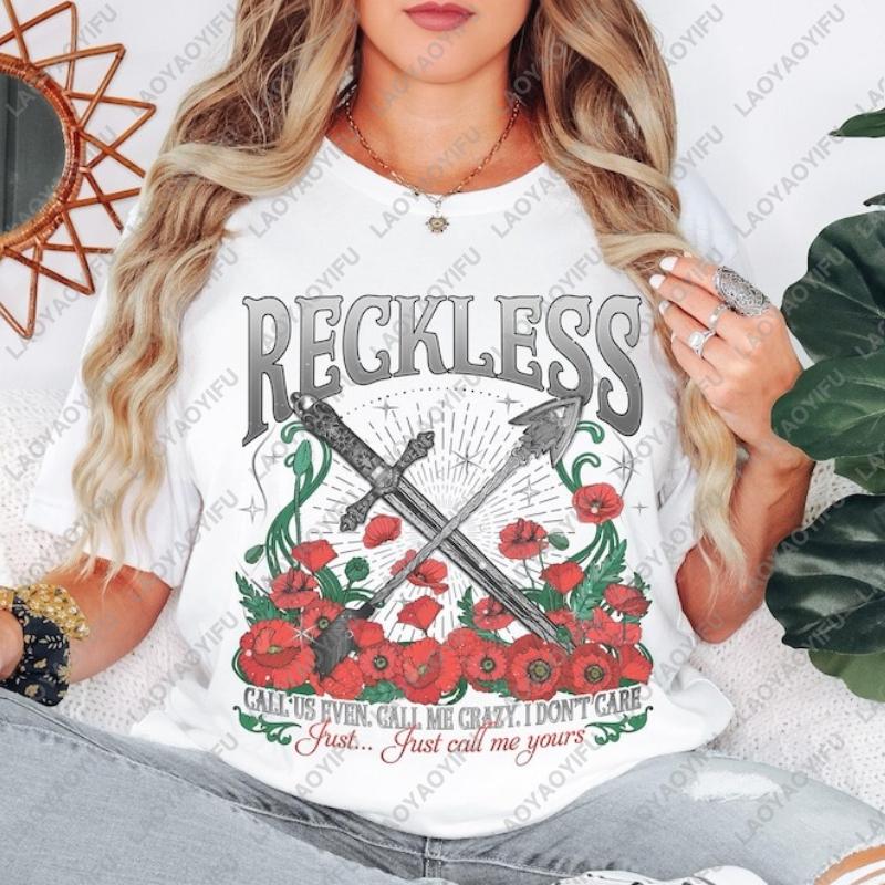 Powerless Book Club Cotton Tshirts The Reckless Fearless Romance Series By Kai Azer Perfect Book Lover Gift Oneck Printed Tops