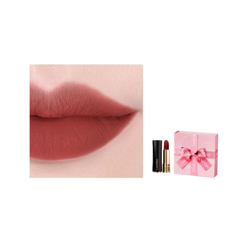 Lancôme Limited black tube lipstick, matte, easy to apply and long-lasting, #296 Addictive Red 3.4g чёрный