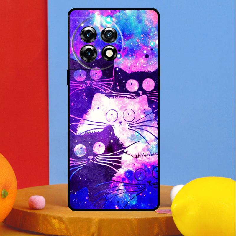 Space Happy Cats Cover For OnePlus 13 13R 12 12R 11 10 Pro 8T 10T OnePlus Nord CE 3 2 4 Lite N30 N20 N10 Case