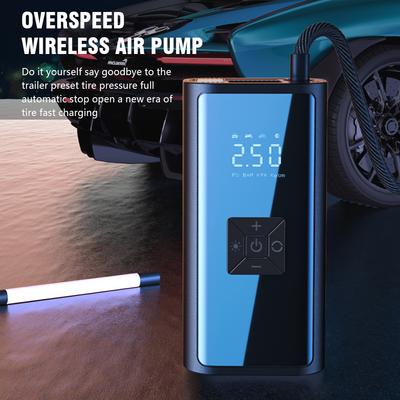 Cordless Digital Car Tire Inflator: 10s Fast Inflation, Auto Stop & LED Light, Portable Air Pump with Precision Gauge for Home/V