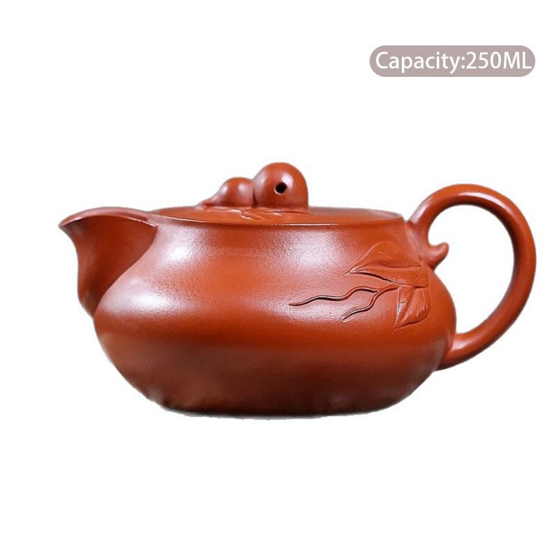 

250ml Yixing Purple Clay Teapots Creative Handmade Gourd Shape Tea Pot Beauty Tea Infuser Kettle Chinese Tradition Zisha Teaware