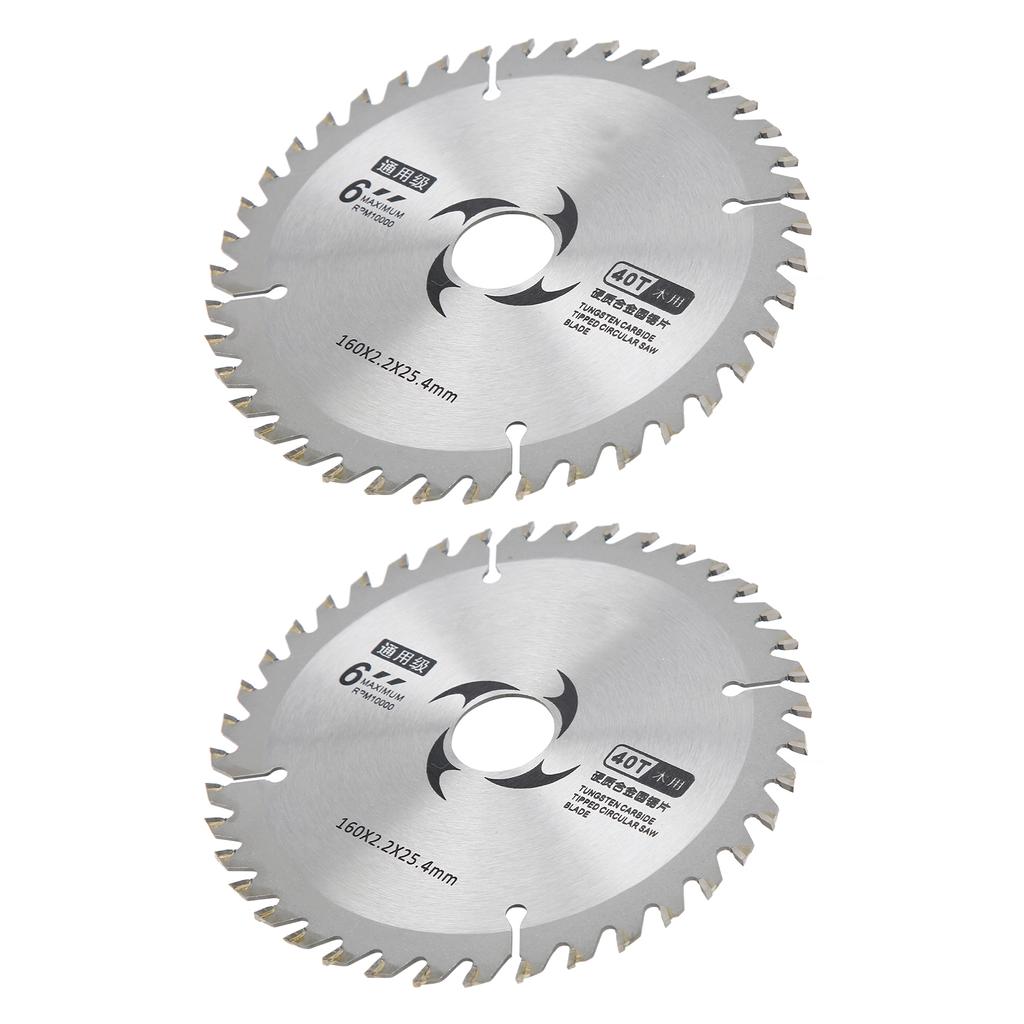 2Pcs 6in 40 Teeth Hard Alloy Universal Wood Usage Woodworking Cutting Saw Blade Web
