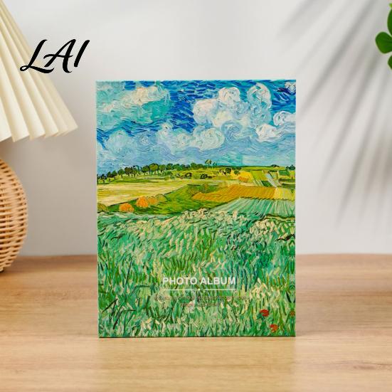 Thick Cardboard Photo Album Oil Painting Style Album Cartoon Slip-In Pocket Kids Memory Book Paper Easy Insert Cover Storage Transparent Sleeves