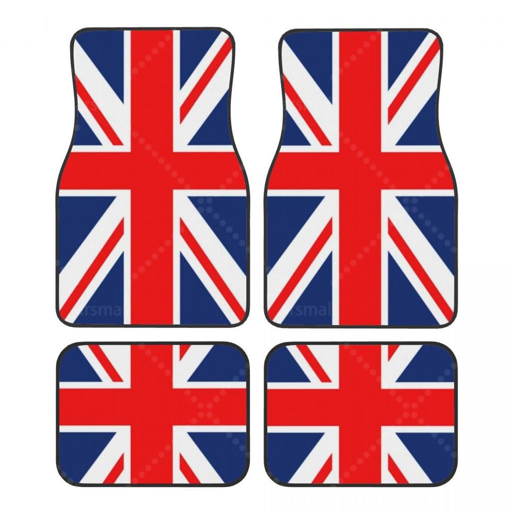 BFZ1 Custom Made Car Floor Mats Front & Rear Set Union Jack for Mini Cooper 2007-2023 R55 R56 R57 R60 R61 F54 F55 F56 F57 F60 Clu