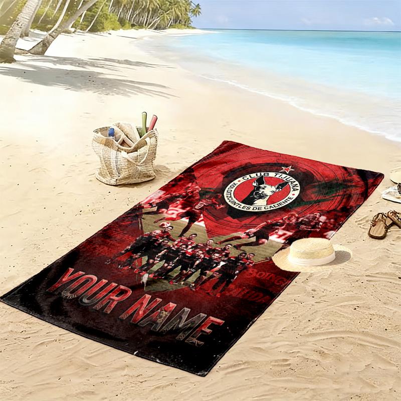 Name Custom Club Tijuana Logo Print Beach Towel, Large Soft Quick Dry Towel for Beach Camping Swimming