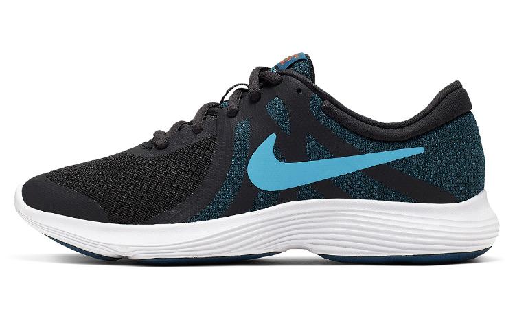 

Nike REVOLUTION 4 Slip Resistant Cushioning Low top Kids Running Shoes Black Blue 943309-016 35.5