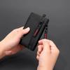 Porte-cartes de crédit RFID de luxe Anti-vol Mince Étui pour carte clé avec fermeture éclair avec mousqueton Porte-monnaie Portefeuille Homme