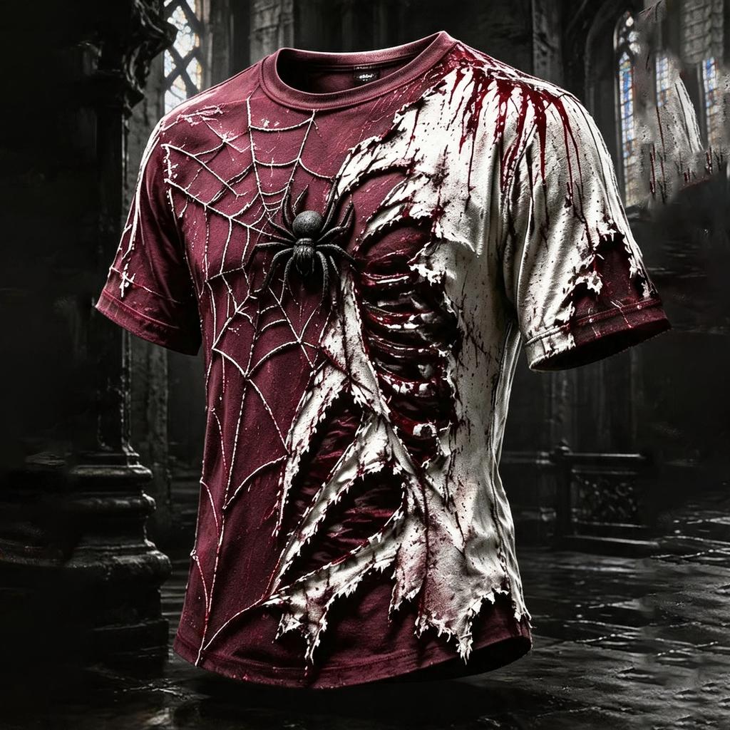 Men's Halloween Print Neck T-Shirt