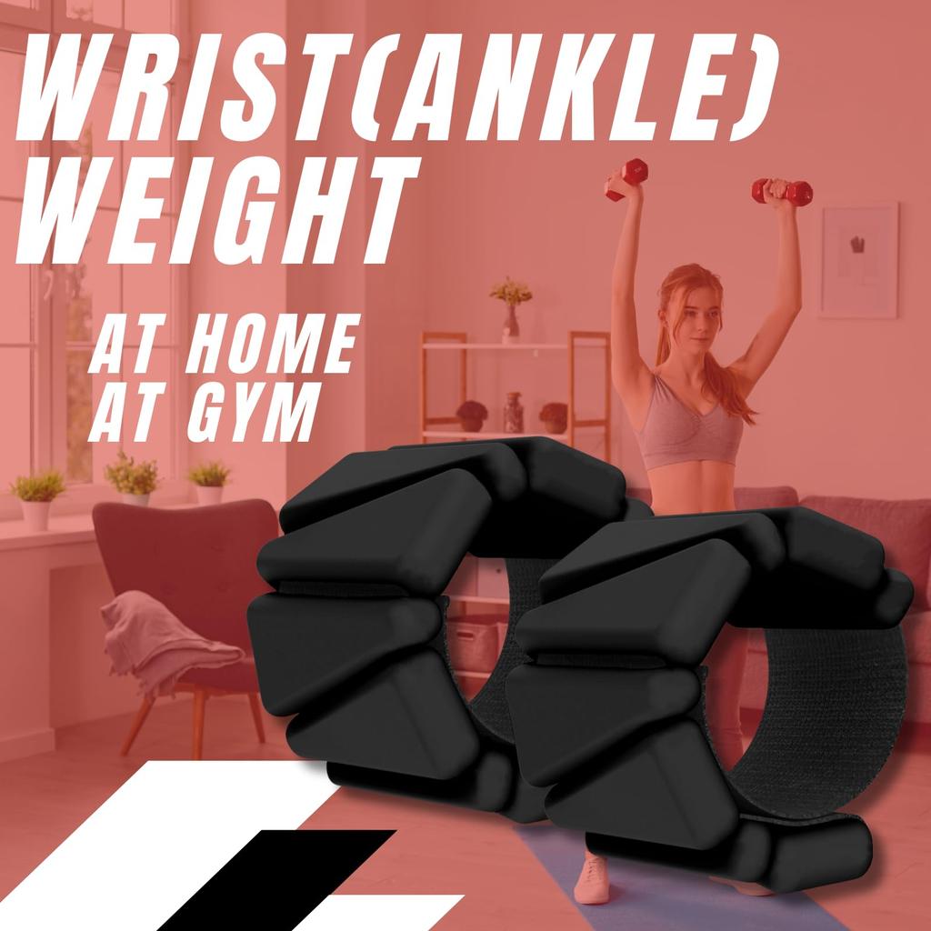 ADOSSY Wrist and Ankle for Strength Home Adjustable Wrist and Ankle Weights Weights, 0.5 lbs, 2-Pack, Training, Dieting, Workouts, Yoga, Walking,