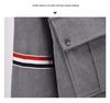 Autumn 2025 Corduroy Hooded Jacket with Red, White & Blue Stripes