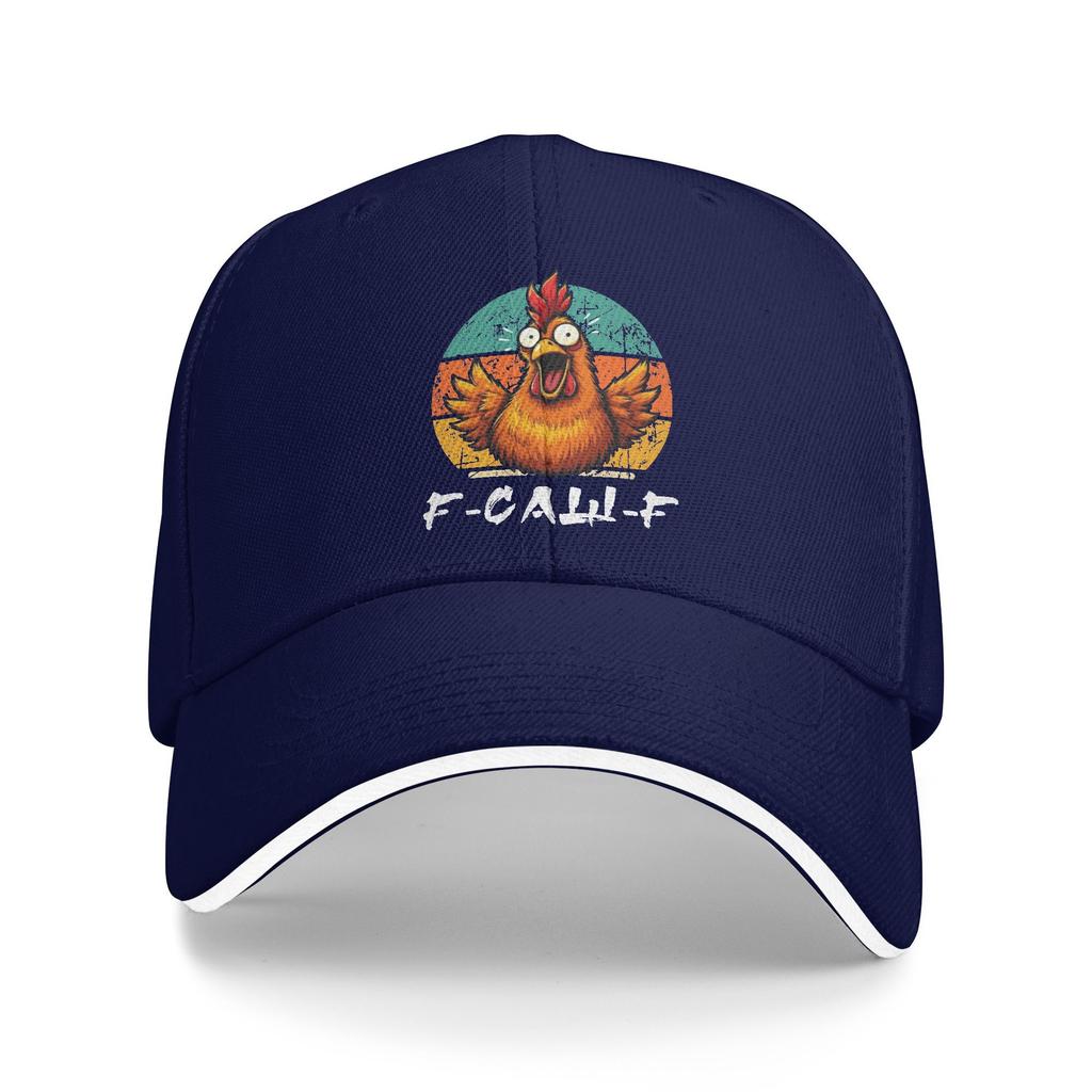F-Caw-F Cappellino da Baseball Casual con Design Vintage di Pollo Cappello Trucker Estivo Visiera Solare Kpop Rock Cappellino Snapback Uomo Donna Cappellini da Baseball