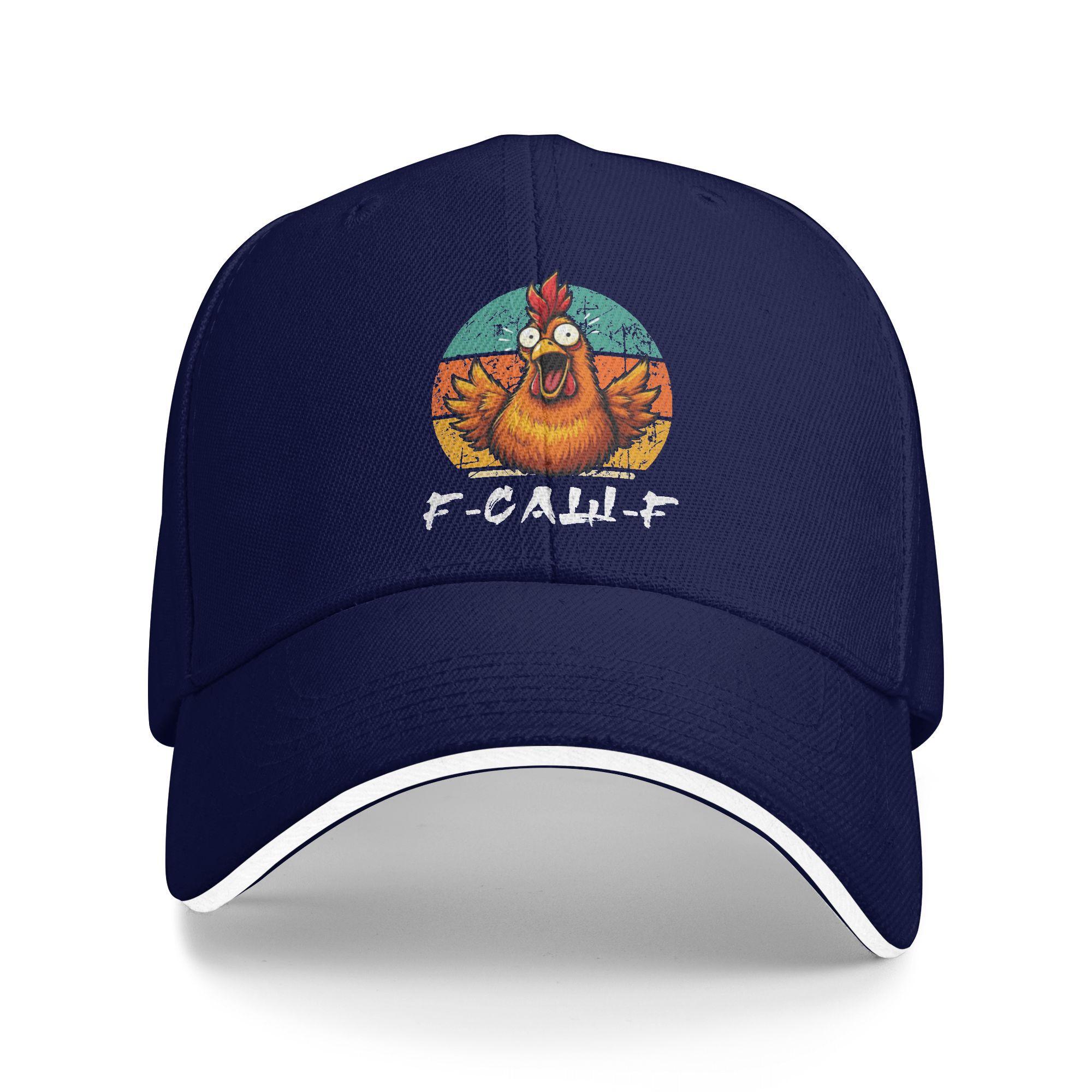 

F-Caw-F Chicken Vintage Design Casual Baseball Cap Summer Trucker Hat Sun Visor Kpop Rock Snapback Cap Men Women Baseball Caps As Picture