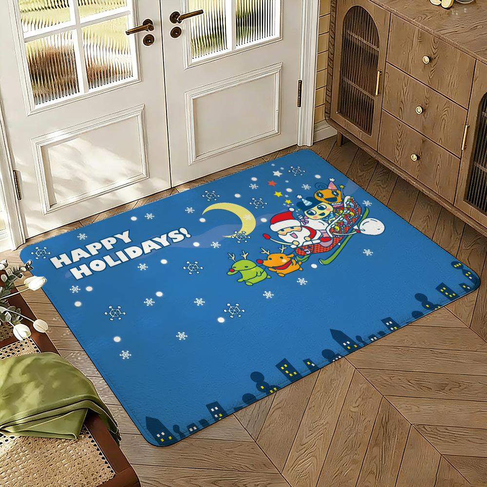Cool T-Tamagotchi Floor Mat Soft Thickened Absorbent Non-Slip Bedroom Living Room Door Mat Home Decor Flannel Rugs