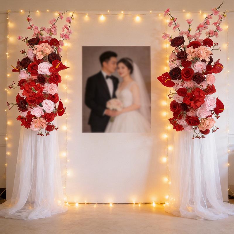 Cross-Border Floral Arch: Long Strip Wedding, Banquet, Birthday Decoration with Artificial Flowers