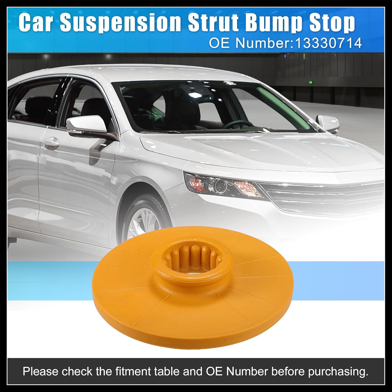 2pcs 5.31 Inch Rear Suspension Bump Stop Strut Bumper Bump Stop for Chevrolet Impala 2014-2020 No.13330714 Rubber Yellow Durable Material