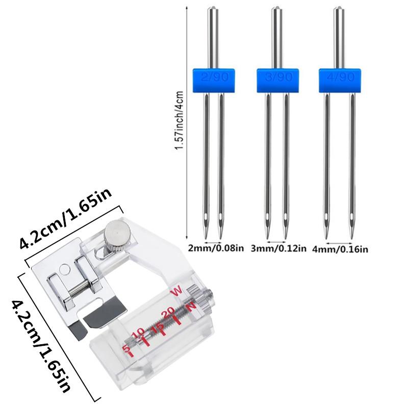 

4 шт./кор., двойные иглы, морщинистая швейная лапка для швейной машины, размер 2/90, 3/90, 4/90, многофункциональная фурнитура 4pcs/box