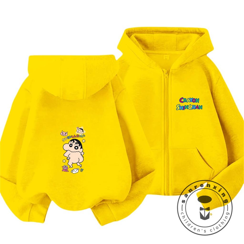 New Kids Zipper Hooded Sweatshirt Cute Cartoon Trendy Winter Outerwear Boys Girls