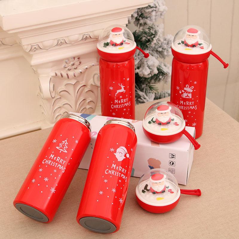 Christmas Gift for Girlfriend Gift Santa View Insulated Glass Christmas Gift Water Glass