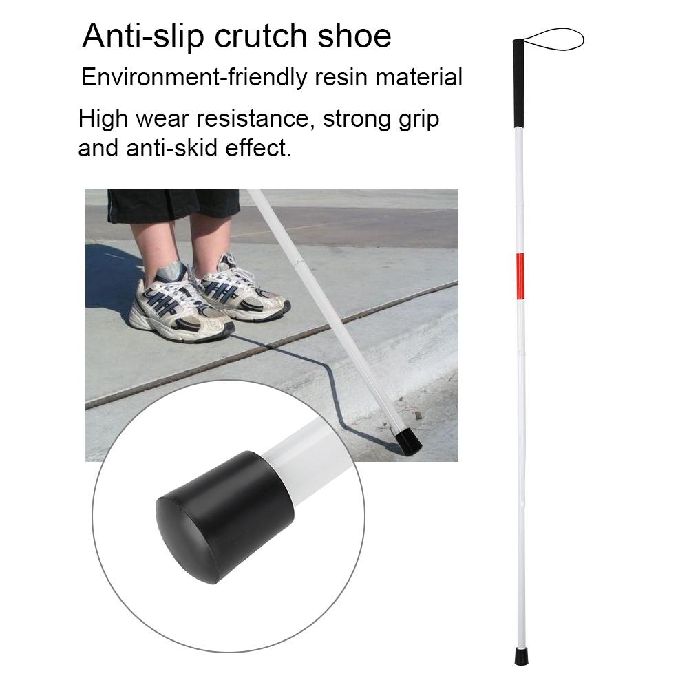 Folding Foldable Reflective Cane Crutch Portable Anti Shock Guide Walking Stick Blind People