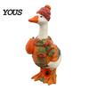 Quirky Seasonal Ornament Goose Statue, Decorative Lawn Ornament, Durable Resin Rustic Style Garden Animal Sculpture Figure, for Patio