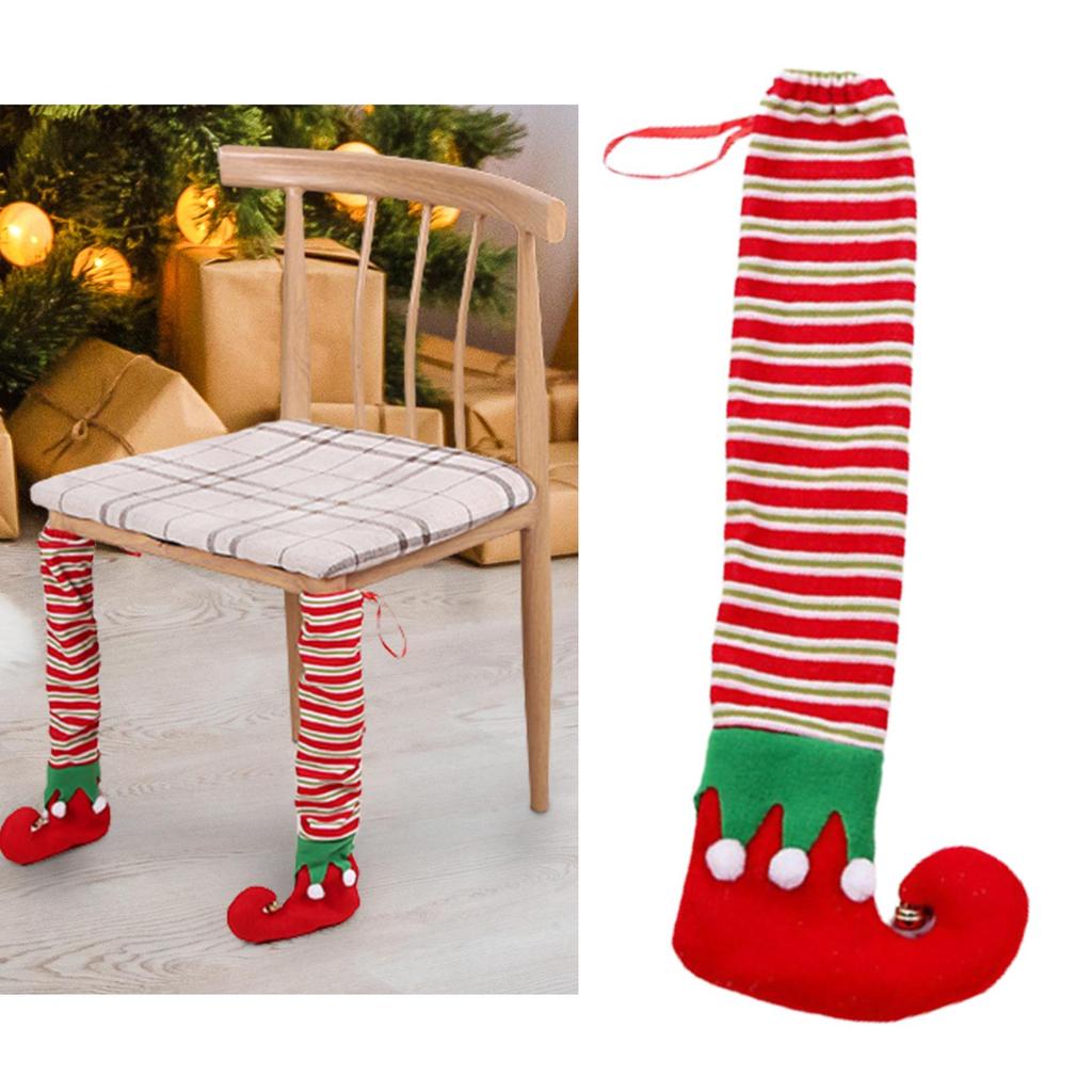 Christmas Chair Leg Socks Floor Protector Stockings Chair Feet Cover Shoes for Dining Chairs for Holiday Home Decoration