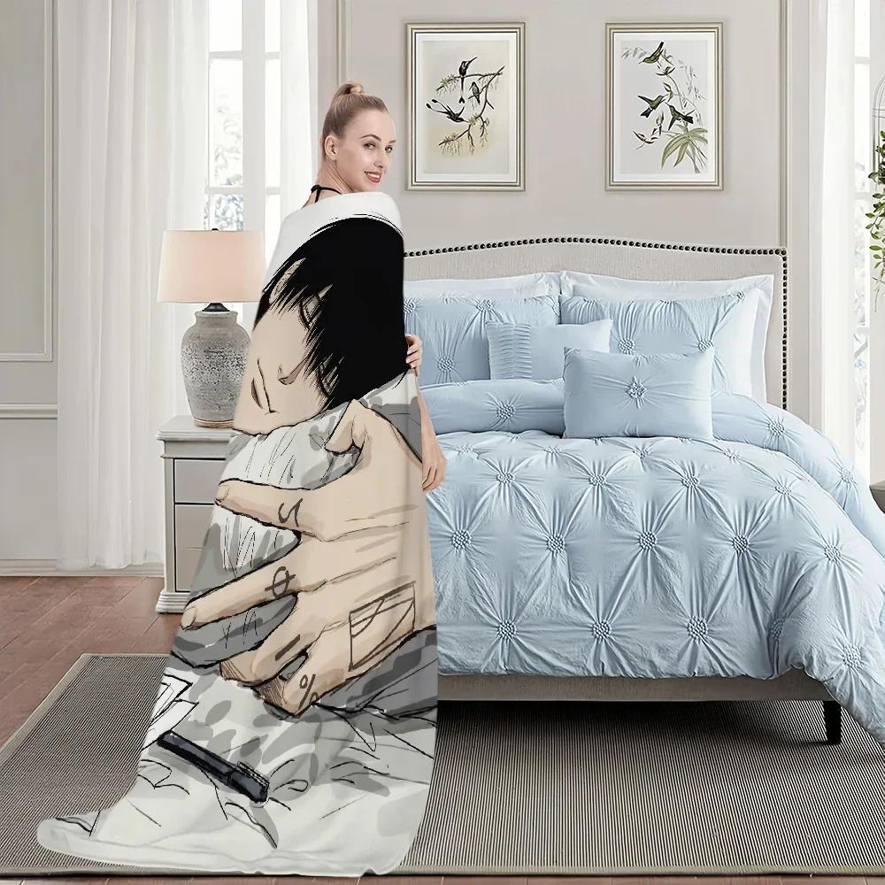 Manta de felpa Anime Yoichi Nagumo Sakamoto Days Alfombra de sofá para siesta para Sala de estar Cálida Oficina Dormitorio Cumpleaños Hogar Viaje Regalos para Niños