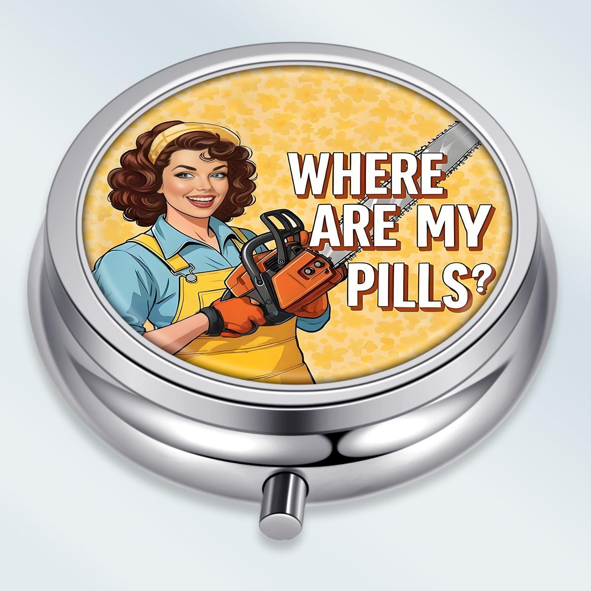 

Portable Pill Box with 3 Compartments, Mini Metal Medicine Organizer Case, Cute Printed Pill Container for Vitamins, Pills, Jewelry, Travel, Daily Use разноцветный