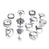 13 Stück Boho Hohl Stapelring Set Knöchel Midi Spitze Finger Party Damen Schmuck