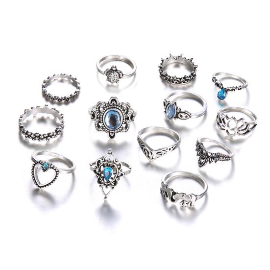 13 Stück Boho Hohl Stapelring Set Knöchel Midi Spitze Finger Party Damen Schmuck