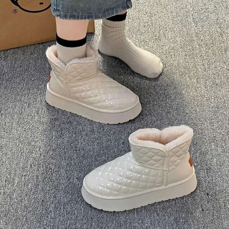 Thick-soled snow boots women's 2025 new winter short boots short boots piled and thickened waterproof cotton shoes heightening cotton boots