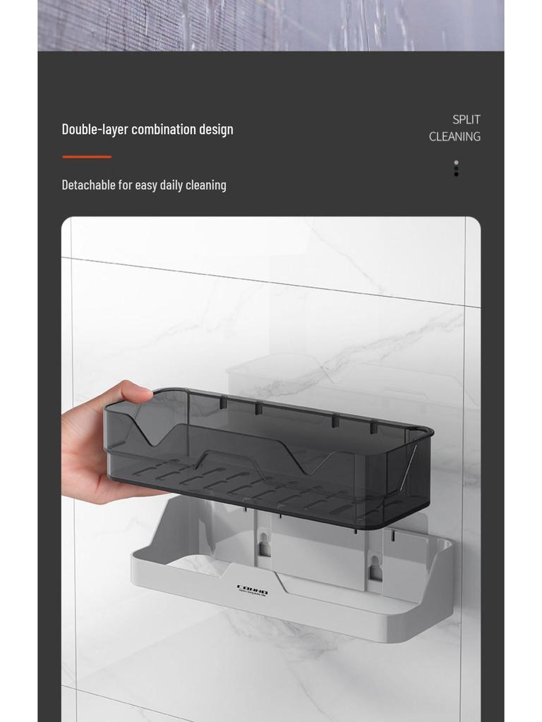 Nástěnný koupelnový sprchový organizér a úložná police bez vrtání