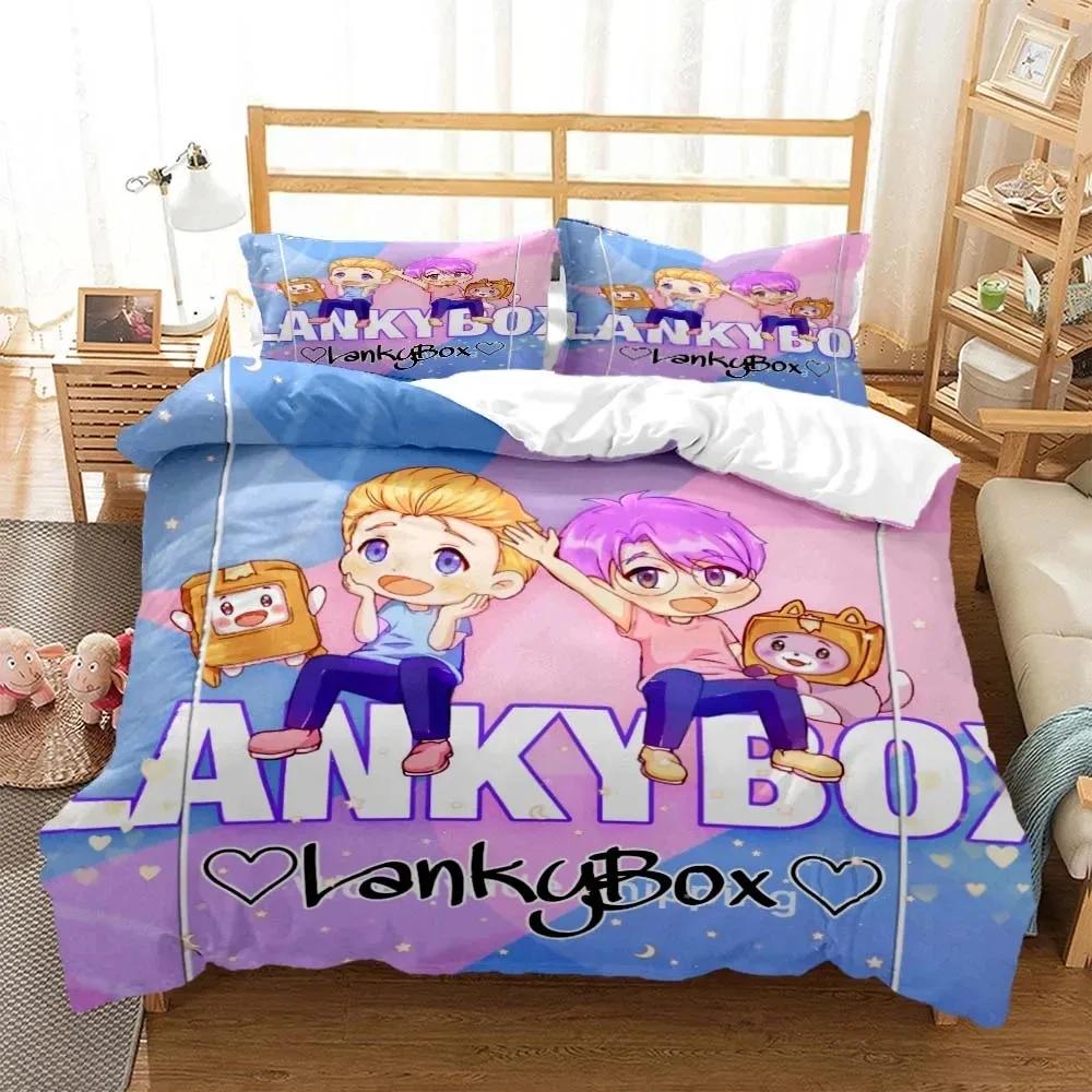 3D-gedrucktes Lanky-Box Foxy Boxy Bettwäsche-Set, Doppelbett, Einzelbett, Kingsize-Bettbezug, Bettdecke, Kissenbezug, Jungen, Mädchen, Erwachsene, Schlafzimmer