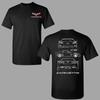Corvette C6 Technical Sketch T-shirt, 2 Sides Graphic Tee Featuring Front Side