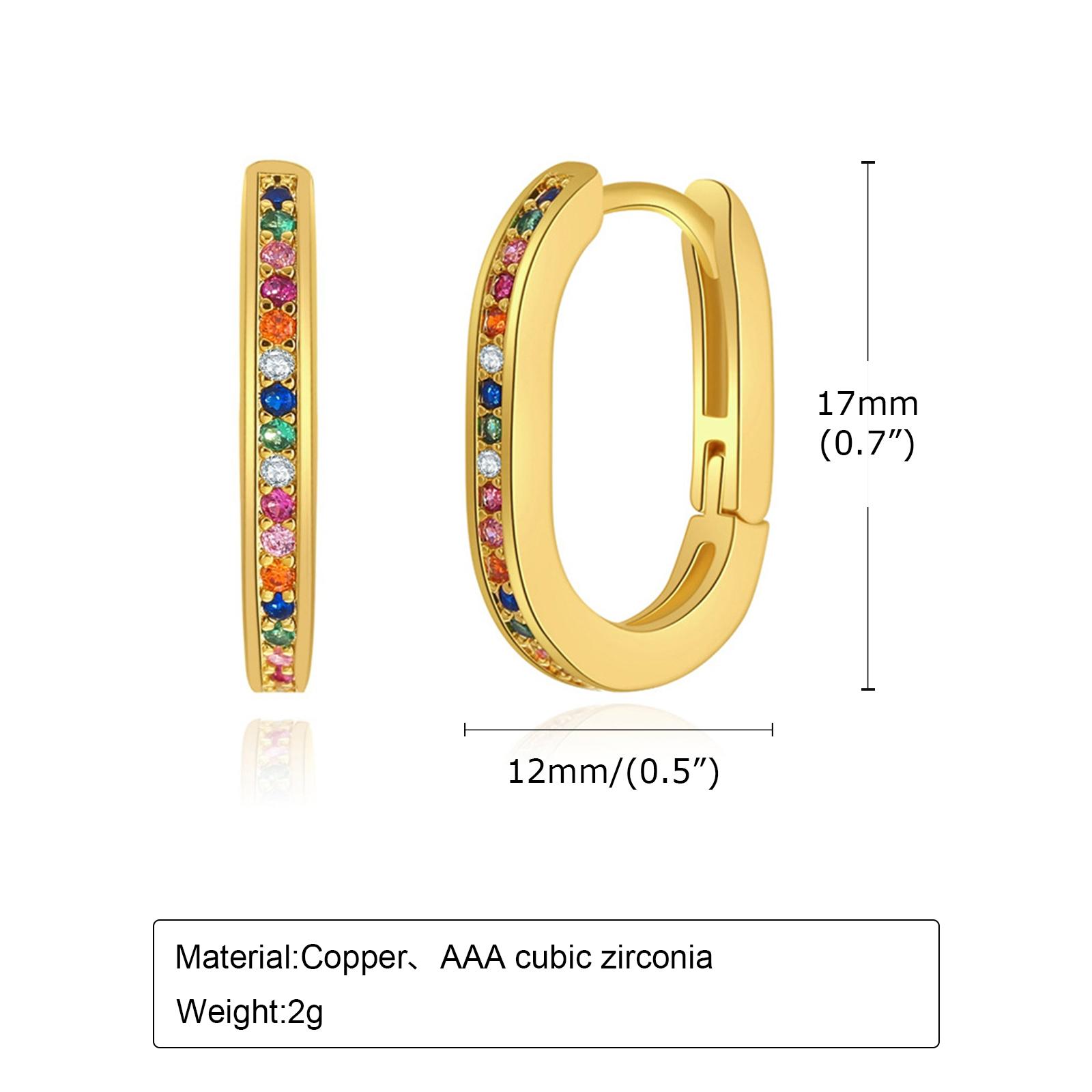 

Dainty Colorful CZ Stone Hoop Earrings for Women Girls, Gold Color Bling Metal Small Earring Birthday Gifts Christmas Party