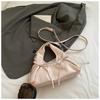 Korean Style Ballet Core Ruched Bow  Bag For Women Fashi Shoulder Crossbody Bag Elegant Underarm Hobo Bag Niche Handbag