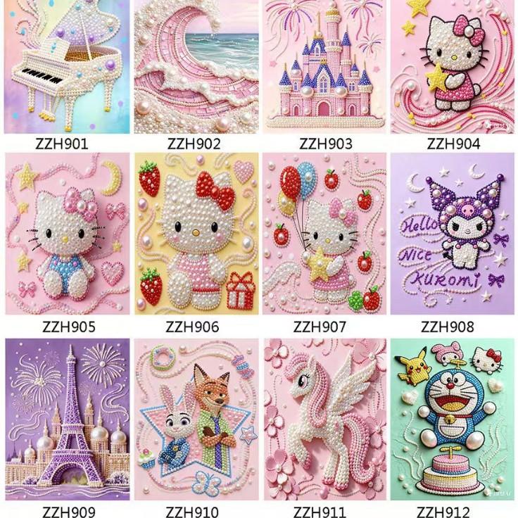 

23 * 30 Pearl Painting Cross-Border Handmade Diy Decorative Painting Children And Students Puzzle Living Room Bedroom Stickers random one