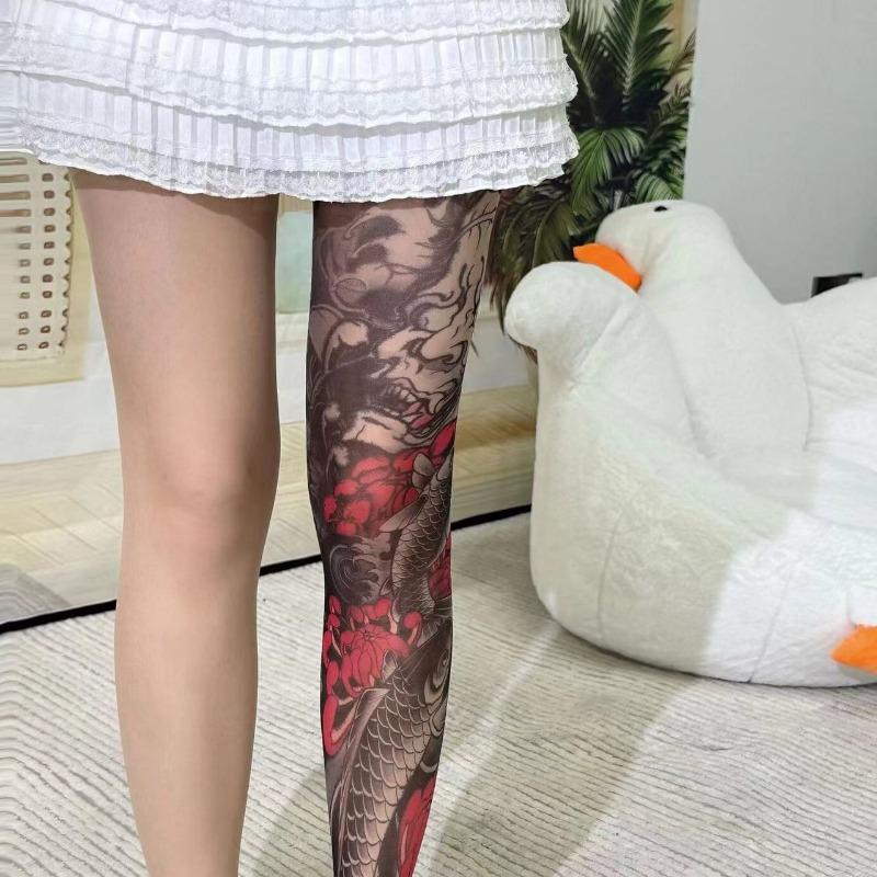 Flower leg leggings, women's thin design, anti hook silk, niche creative, bare leg artifact, sexy spicy girl pantyhose
