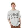 Li-Ning Comfortable Casual Simple Round Neck Pullover Breathable Short Sleeve T-Shirt Unisex Tops Flower-Gray Water-Drop-Gray AHSV253-3