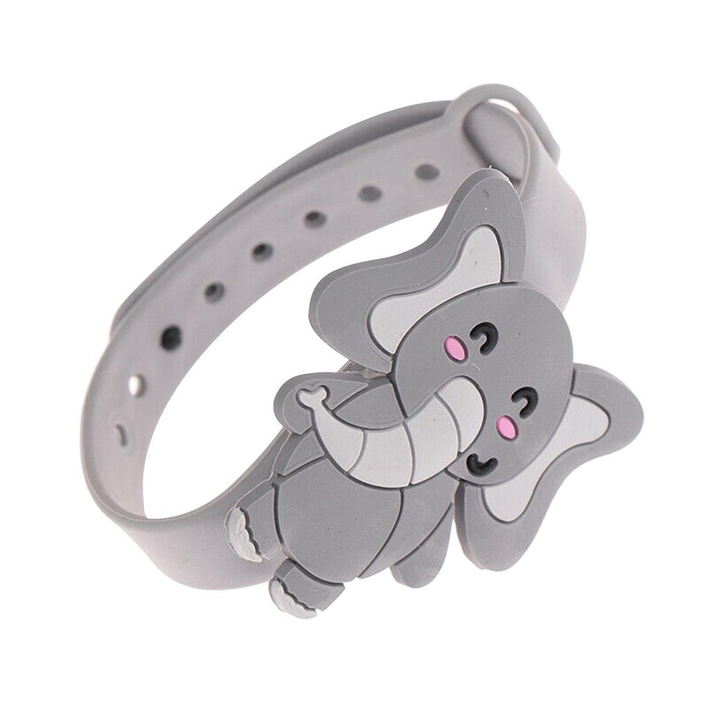 

Детский силиконовый браслет от комаров с мультяшным слоном - Регулируемый для лета