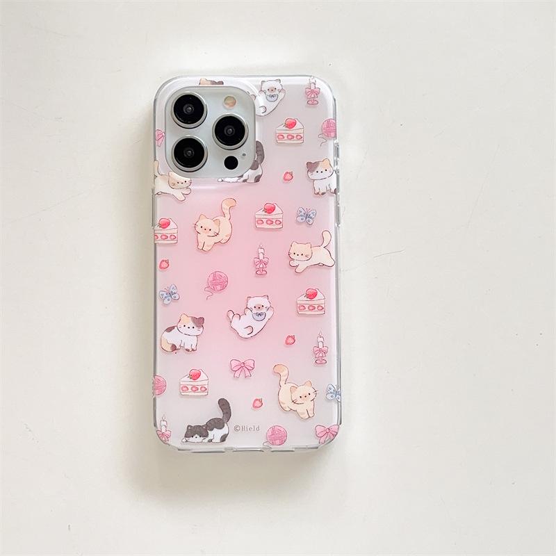 Smudge dessert cat and dog 15 for iPhone14promax Apple 13 matte double-sided mobile phone case 12 cute female