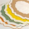 Wear Resistant Linen Embroidered Placemat Machine Washable Textured Dining Placemat  Dining Table