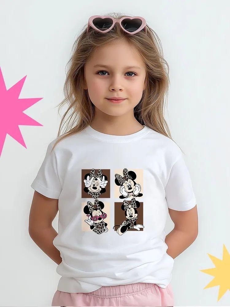 Unisex Cartoon Print Round Neck Top - Breathable, Comfortable & Trendy for Kids (S, M, L) 120 cm