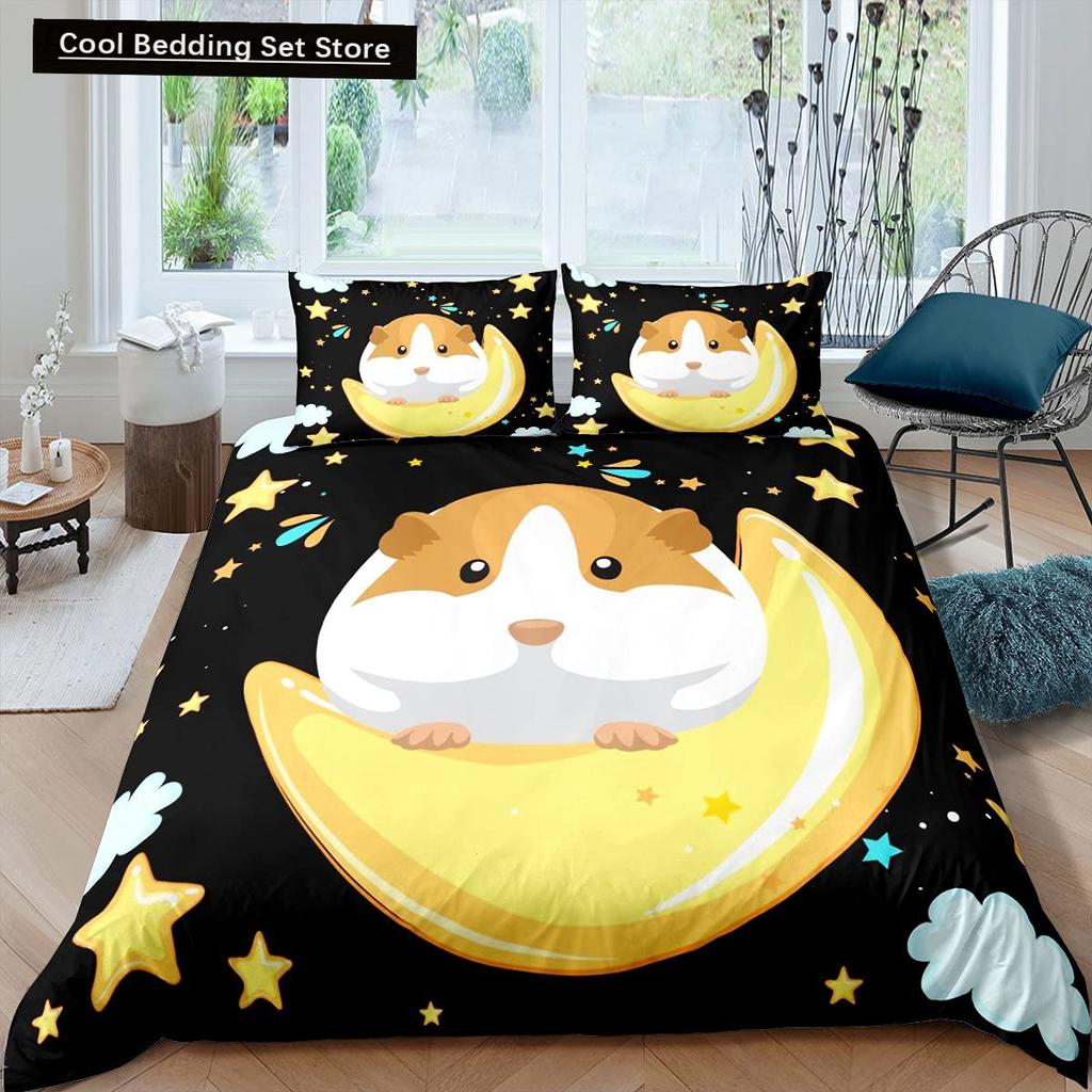 Hamster Duvet Cover King Queen Size Family Pet Guinea Pig Bedding Set for Kids Boys Girls Lovely Mini Animal 2/3pcs Quilt Cover
