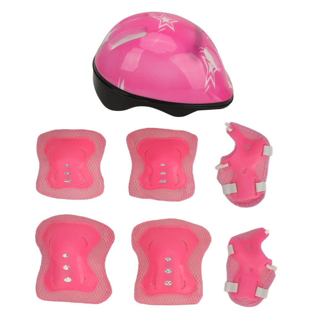 Kids Bike Helmet Set Sports Protective Gear Adjustable Knee Pads Elbow Pads Wrist Guards Kids
