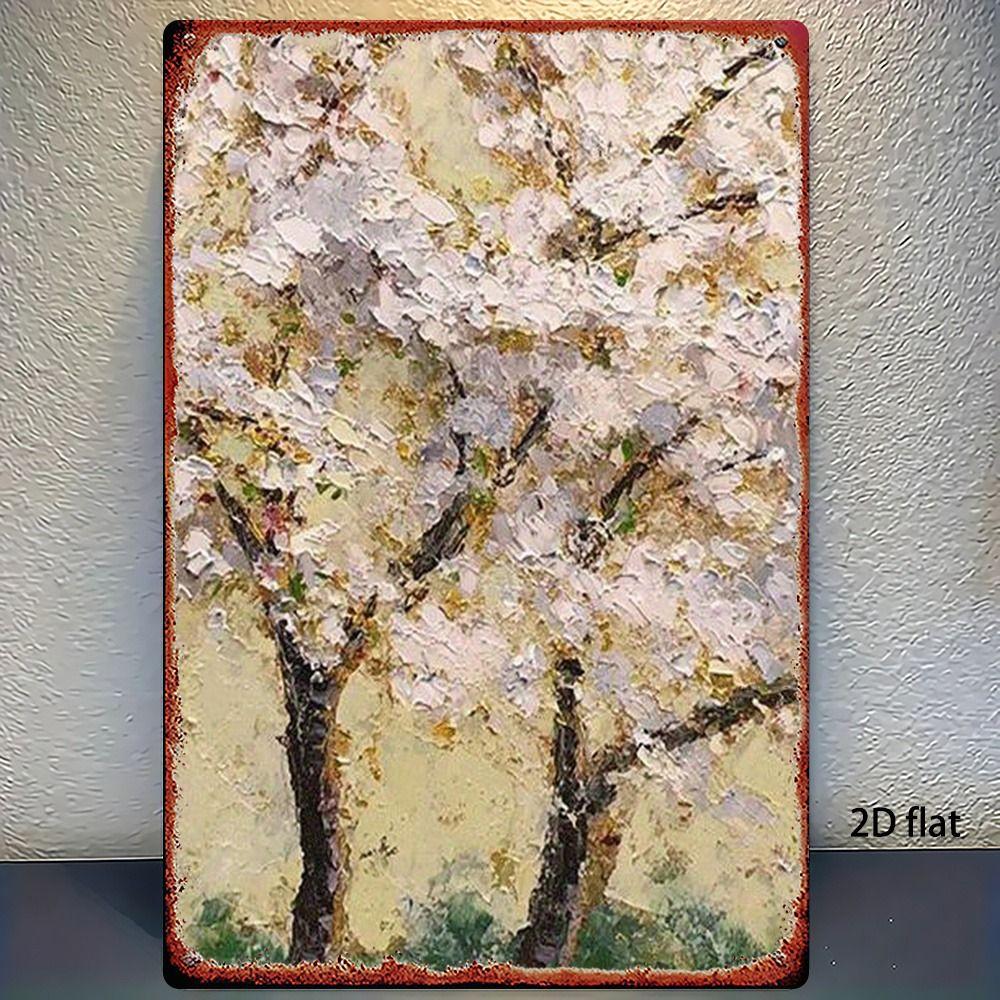 Vintage Metal Tin Sign Bird Feeding Chicks on Flowers Florist Decor For Living Room 20x30cm