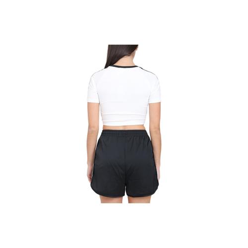 Adidas Originals Three-Stripe Short Sleeve Cropped T-Shirt Women White
