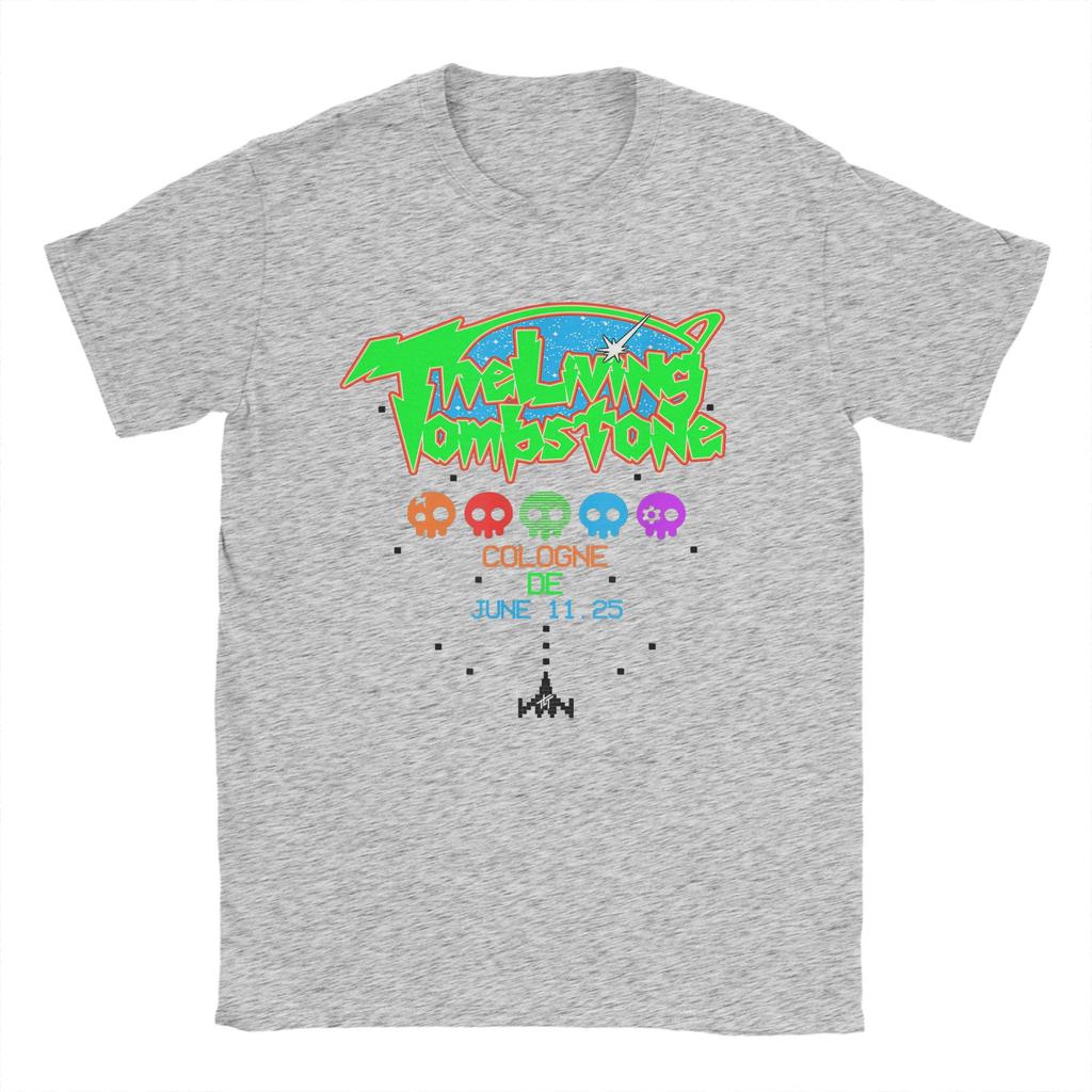 The Living Tombstone World Tour T Shirt Men Pure Cotton Funny T-Shirt O Neck Rock Tees Short Sleeve Clothes Plus Size