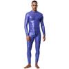 Tuta Holografica Trasparente da Uomo Manica Lunga Full Body Zip Posteriore Catsuit Clubwear
