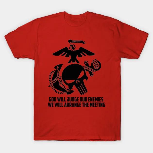 Funny US Marine Corps Eagle Anchor  Skull Alternative Badge T Shirt New 100 Cotton Short Sleeve ONeck Tshirt Casual Unisexs Top S